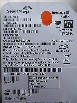 500 GB Seagate ST3500630NS / 9BL146-036 / 3BKH / TK - ディスク デュア / ハードウェア