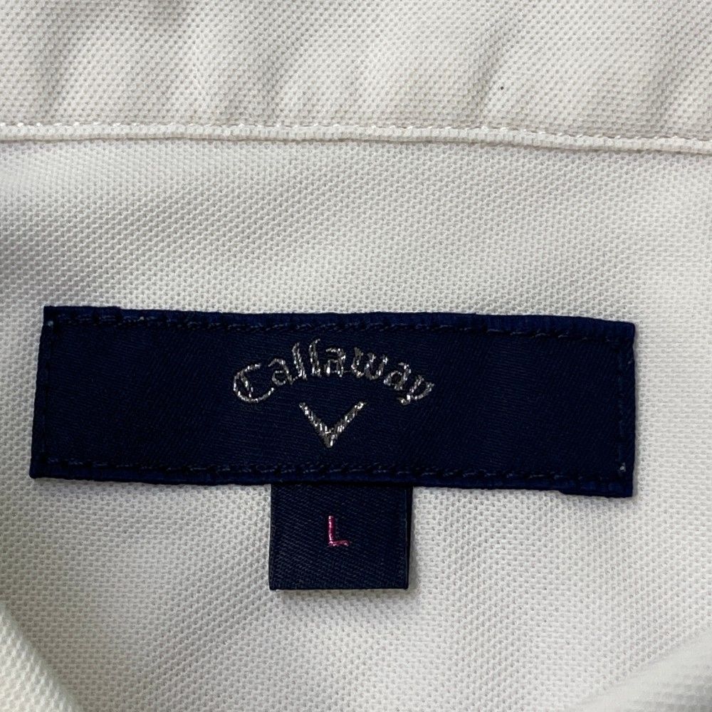 サイズ：L CALLAWAY キャロウェイ  半袖ポロシャツ 花 総柄 ホワイト系 [240101417944] ゴルフウェア レディース ストスト サイズ：L CALLAWAY キャロウェイ 半袖ポロシャツ 花 総柄