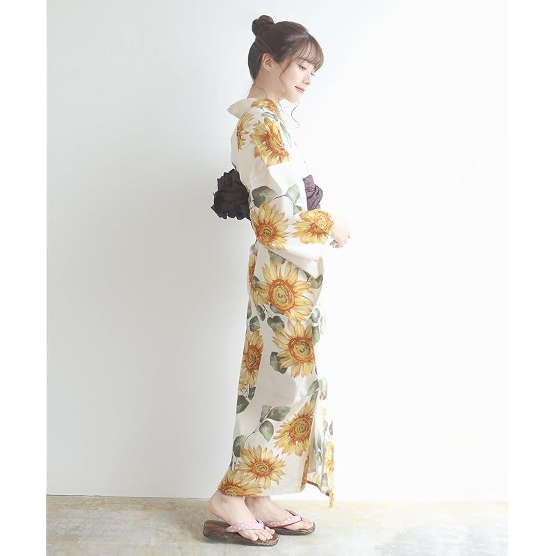 KYOETSU] [キョウエツ] 浴衣セット 変わり織 生成り 二部式 4点