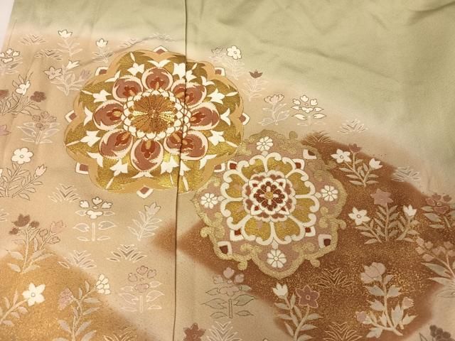 平和屋着物○染の聚楽 高橋泰三 色留袖 駒刺繍 正倉院花文 上代63万