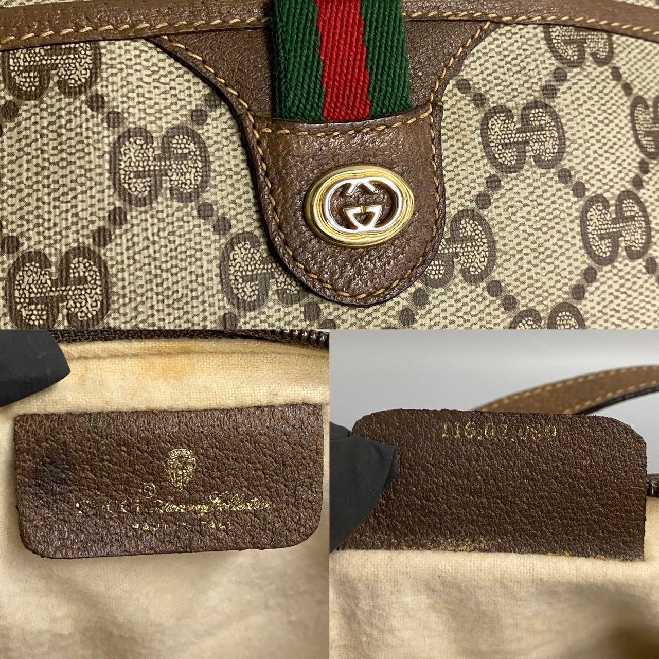 美品 GUCCI グッチ オールドグッチ シェリーライン GG ロゴ 柄 レザー 本革 ミニ ショルダーバッグ ポシェット ブラウン 茶 23431  - メルカリ