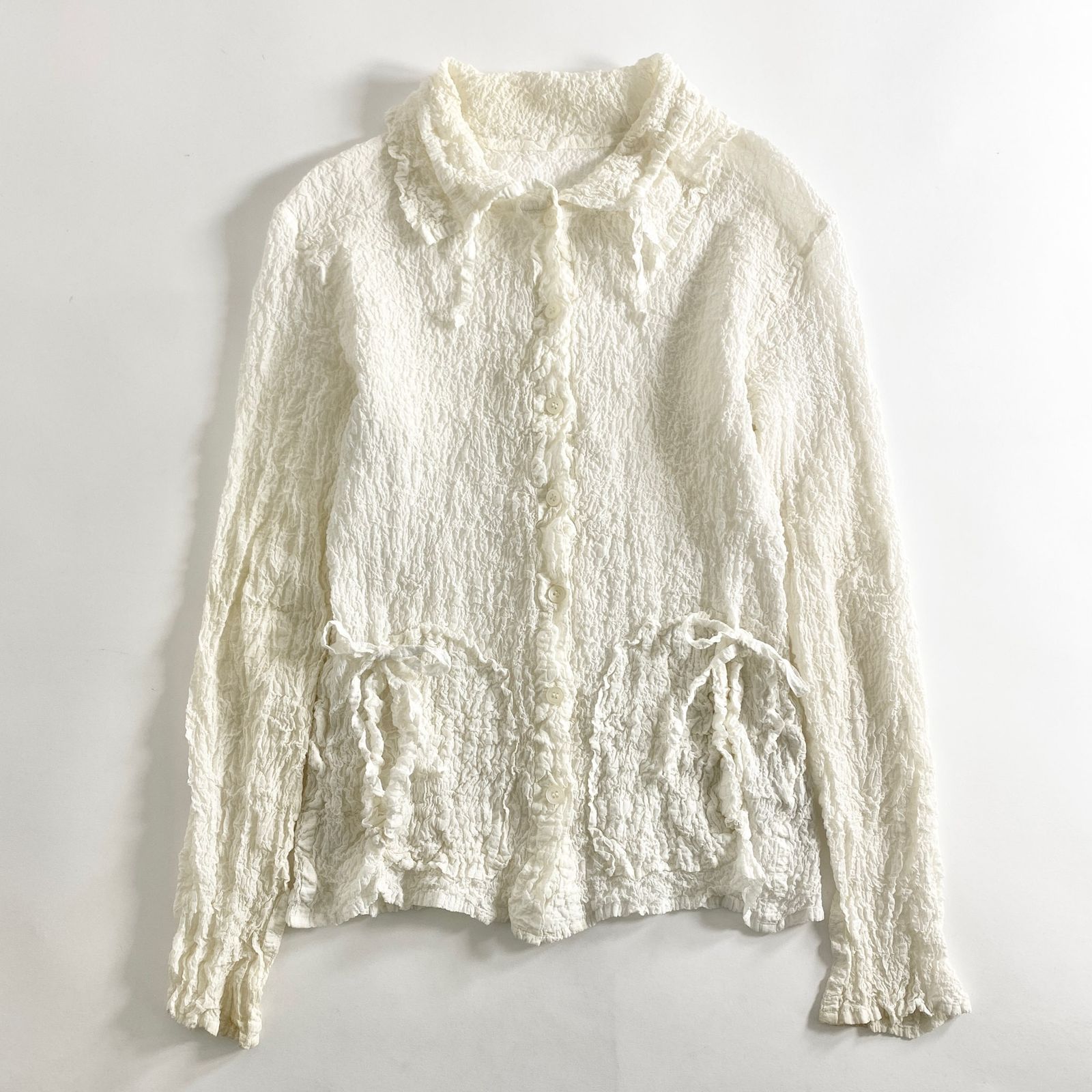 38a28 me ISSEY MIYAKE ミー イッセイミヤケ 日本製 長袖ブラウス