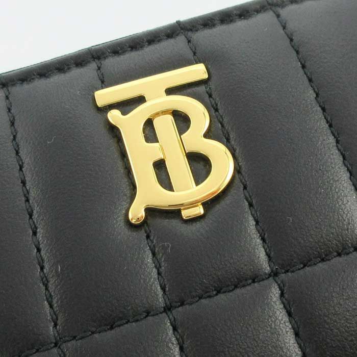 【新品・未使用品】バーバリー BURBERRY TB モノグラム エンボス ロゴ ラウンドファスナー 長財布 カーフスキン レザー ブラック 黒  ゴールド金具 8011601