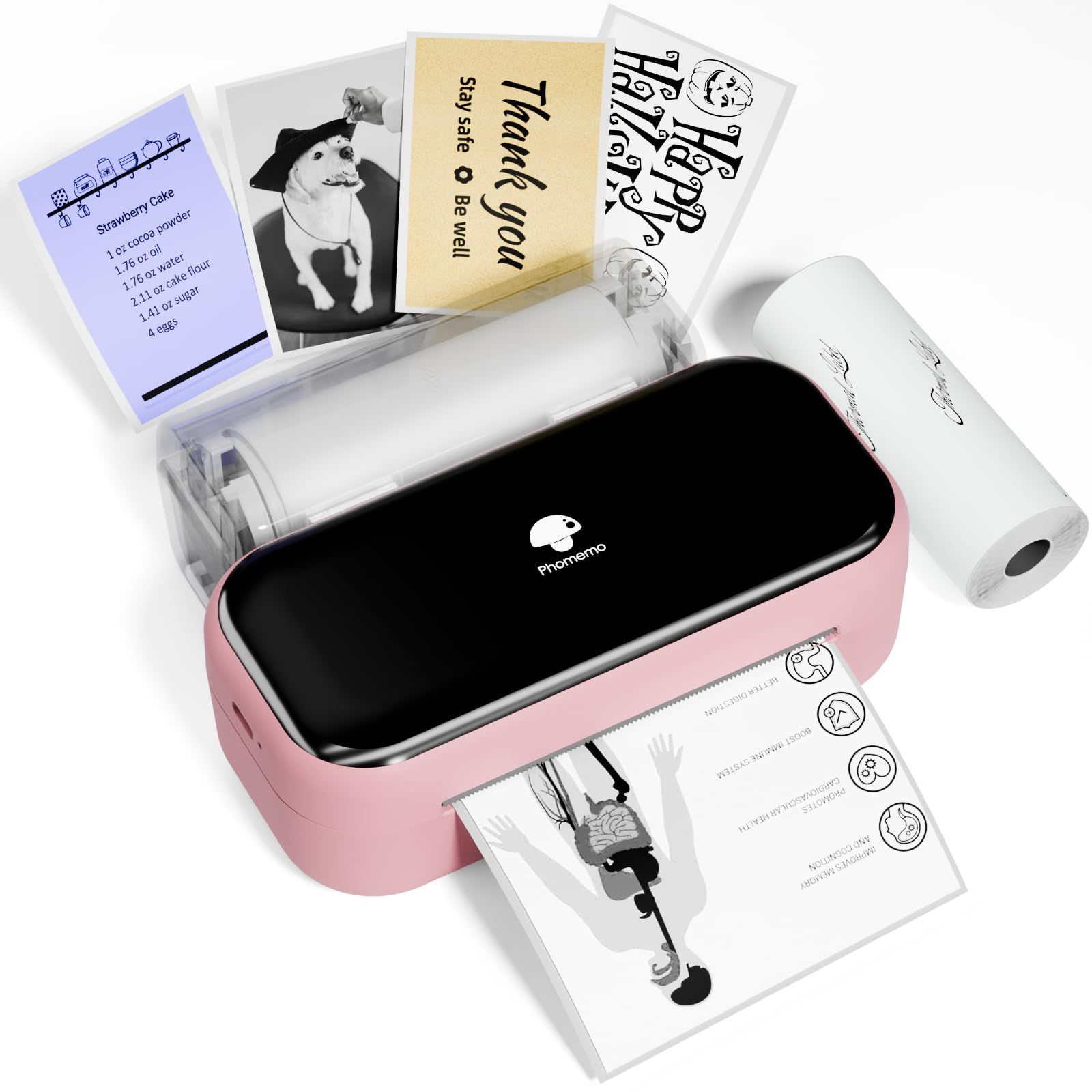 53mm 80mm用紙対応 モバイルプリンター ポータブル型 フォトプリンター サーマルプリンター メモプリンター 感熱プリンター プリンター 手帳プリンター 携帯プリンター持ち運びプリンター コンパクトプリンター スマホ対応 iPhone用 Bluetoot