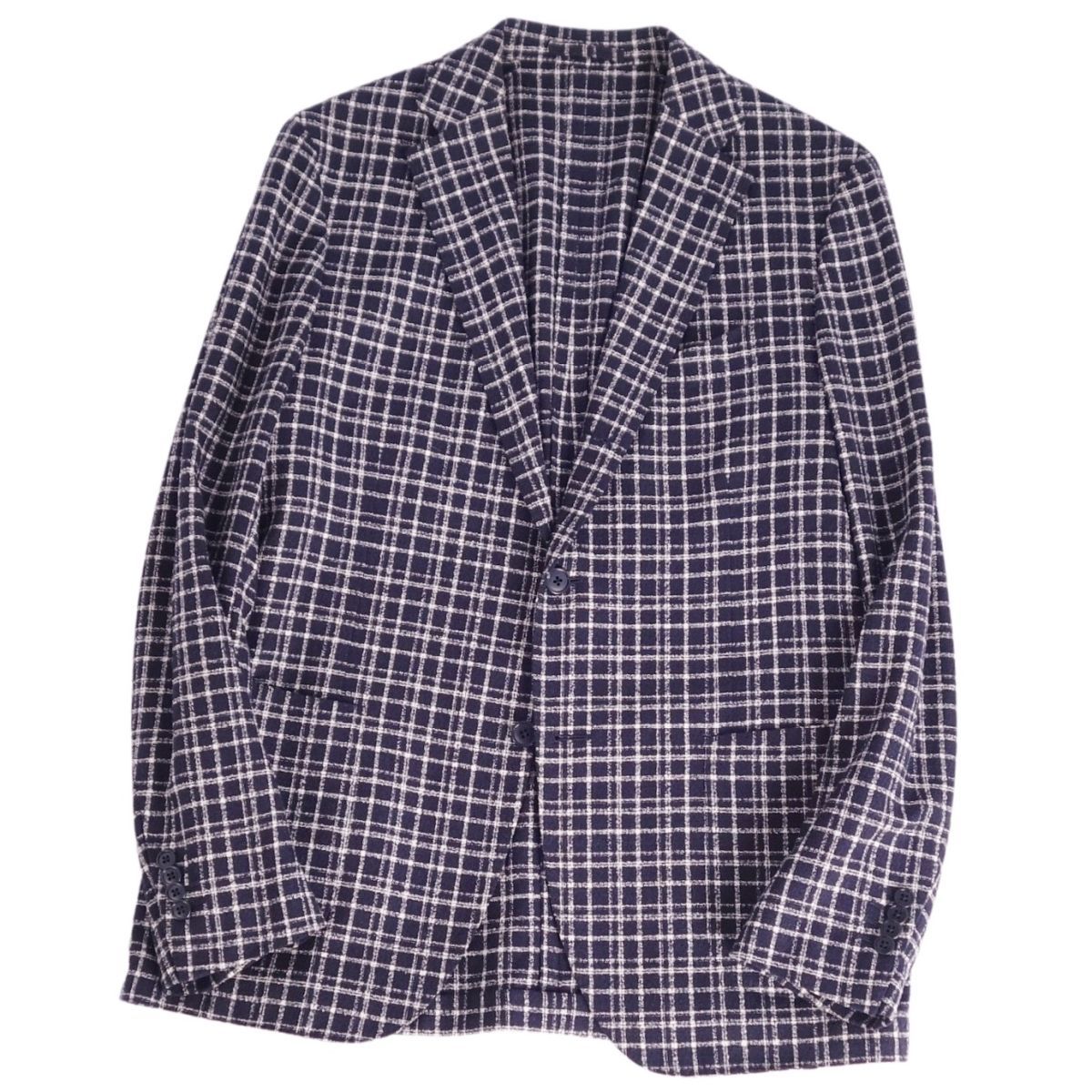 極美品 ラルディーニ LARDINI ジャケット テーラード チェック ウール 