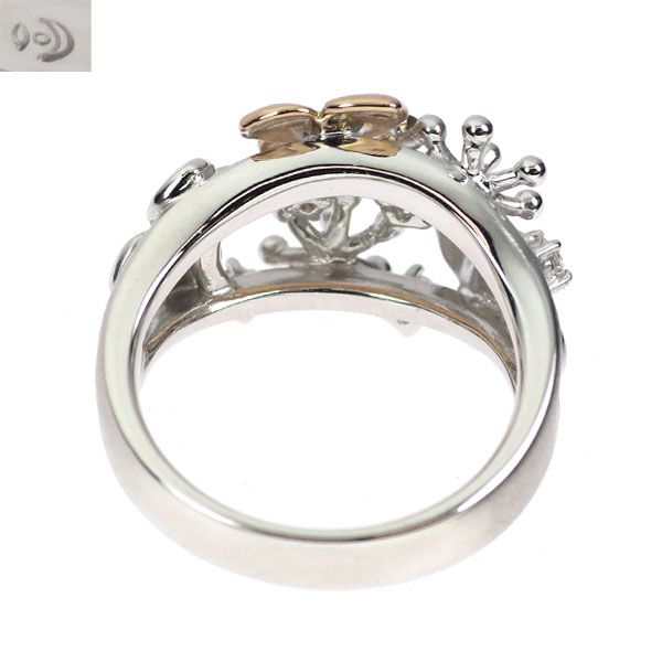 田崎真珠 K18WG/PG ダイヤモンド リング 0.16ct フラワー - メルカリ