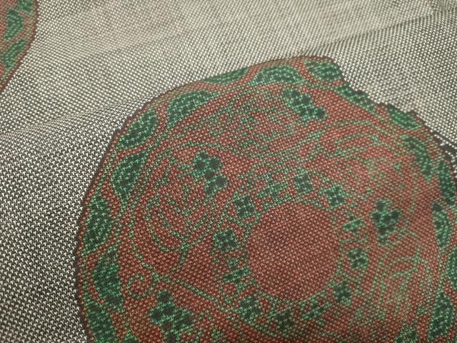 平和屋着物○本場大島紬 9マルキ 花絵皿文 正絹 逸品 未使用 DAAT1474tw