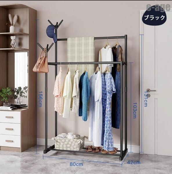 配管インテリア　ハンガーラック キャスター付き