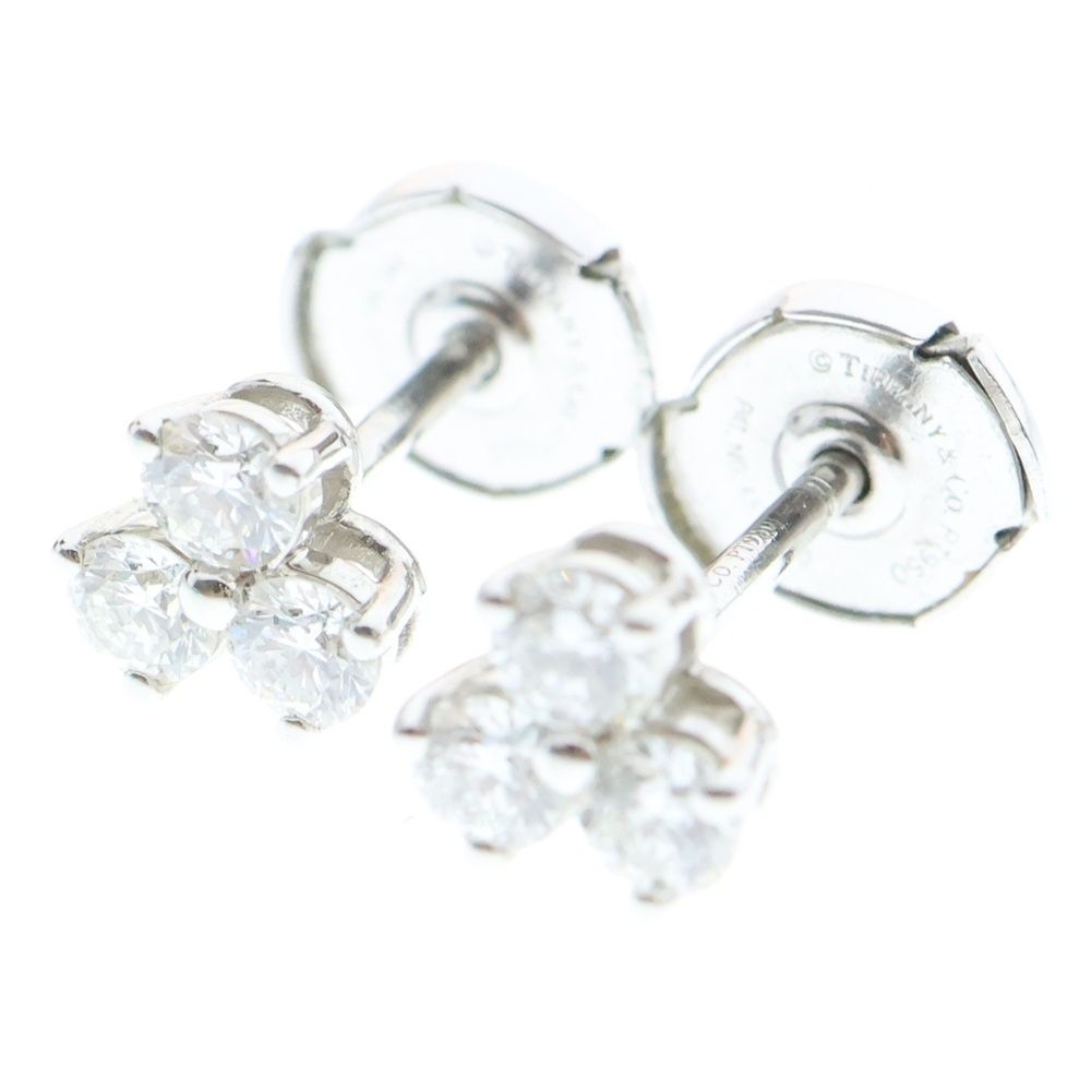 TIFFANY-Co ティファニー アリア ピアス イヤーアクセサリー ダイヤ シルバー金具 Pt950 3.1g