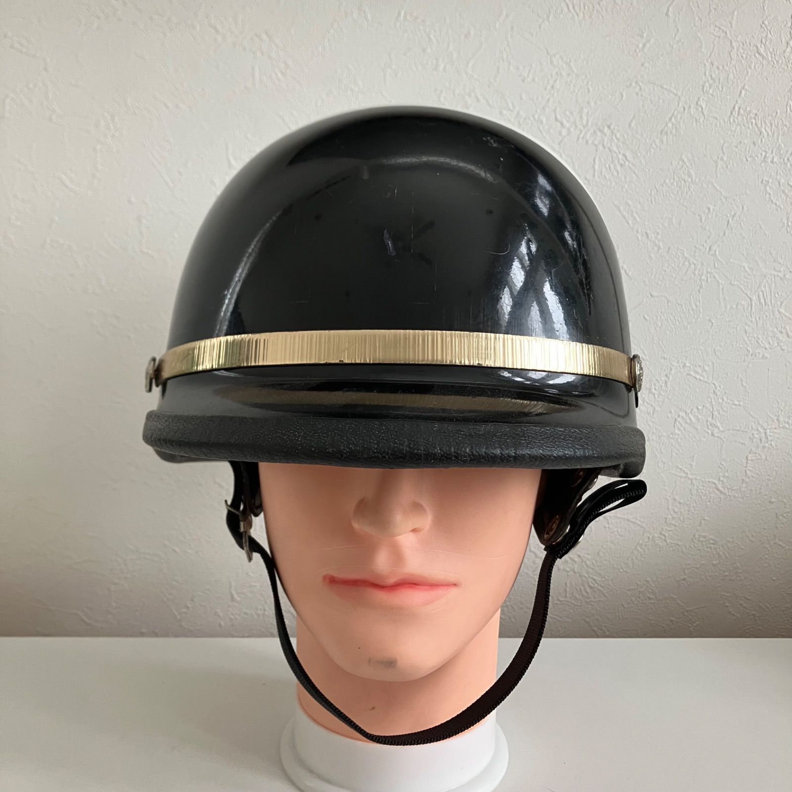 mchal☆ポリス ヘルメット 60年代 Lサイズ ジョッキー 半キャップ