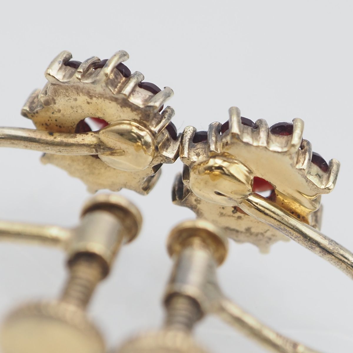A493 ガーネット 900刻印 イヤリング ゴールド デザイン