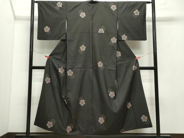 平和屋着物○本場縞大島紬 網代文 正絹 逸品 AABA4282ph