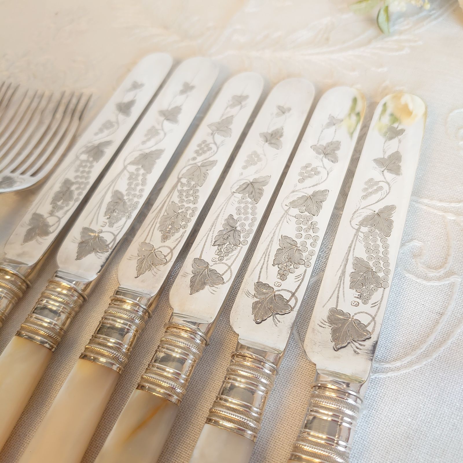 【Allen & Darwin】【白蝶貝 】デザートセット マザーオブパール Allen & Darwin】【白蝶貝 】デザートセット マザーオブパール 白蝶貝