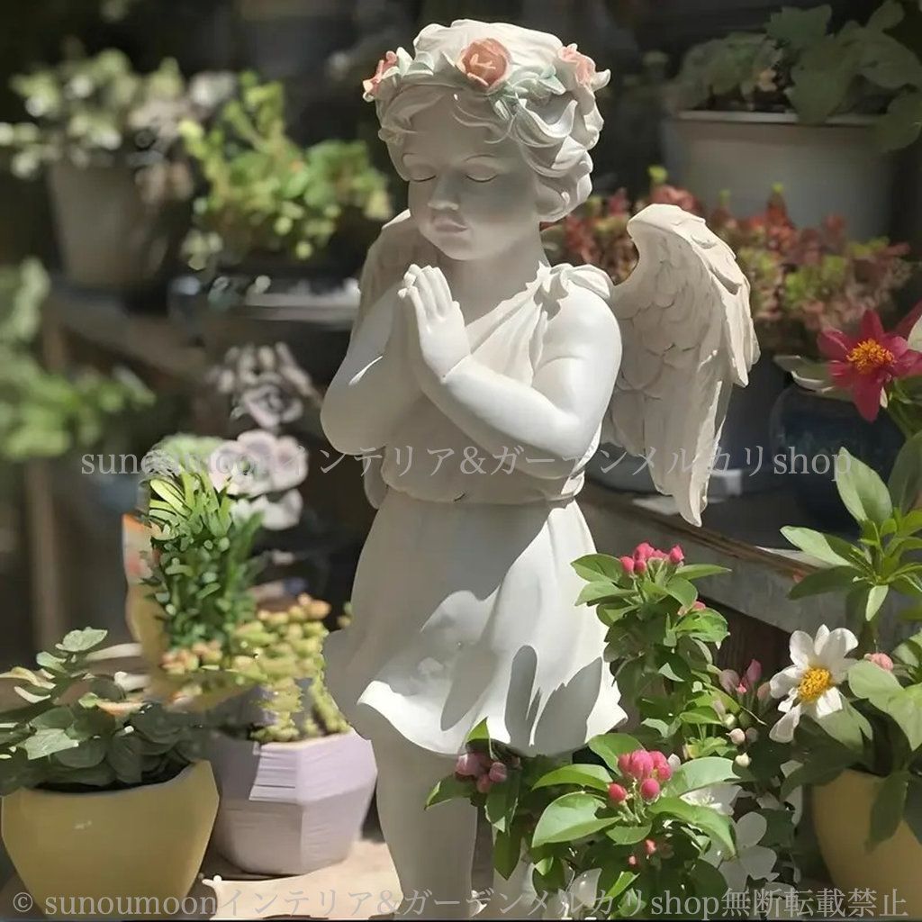 樹脂 お洒落 エレガント ガーデンオブジェ 庭の装飾 彫刻 庭 インテリア ガーデニング おしゃれ ガーデン ガーデン雑貨 エンジェル 薔薇 4-7 ヴィンテージ調 花 天使 ガーデンインテリア 雑貨 STEELWINDOWSANDDOORS_COM