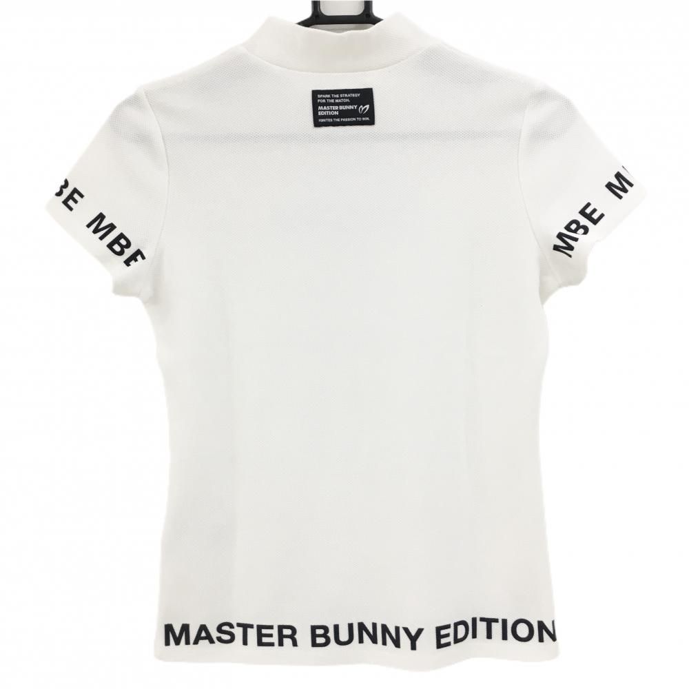 ★中古品★ MASTER BUNNY EDITION ハイネック 半袖 ホワイト 超美品】マスターバニー 半袖ハイネックシャツ 白×黒 レディース