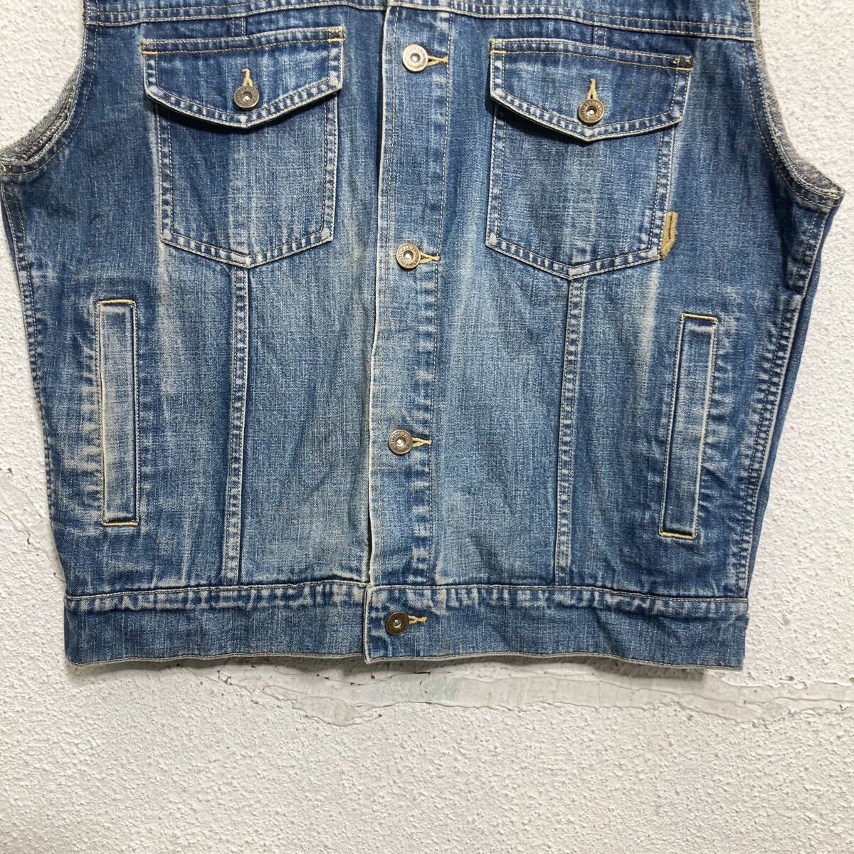 Timberland デニムベスト M ブルー 色落ち ティンバーランド