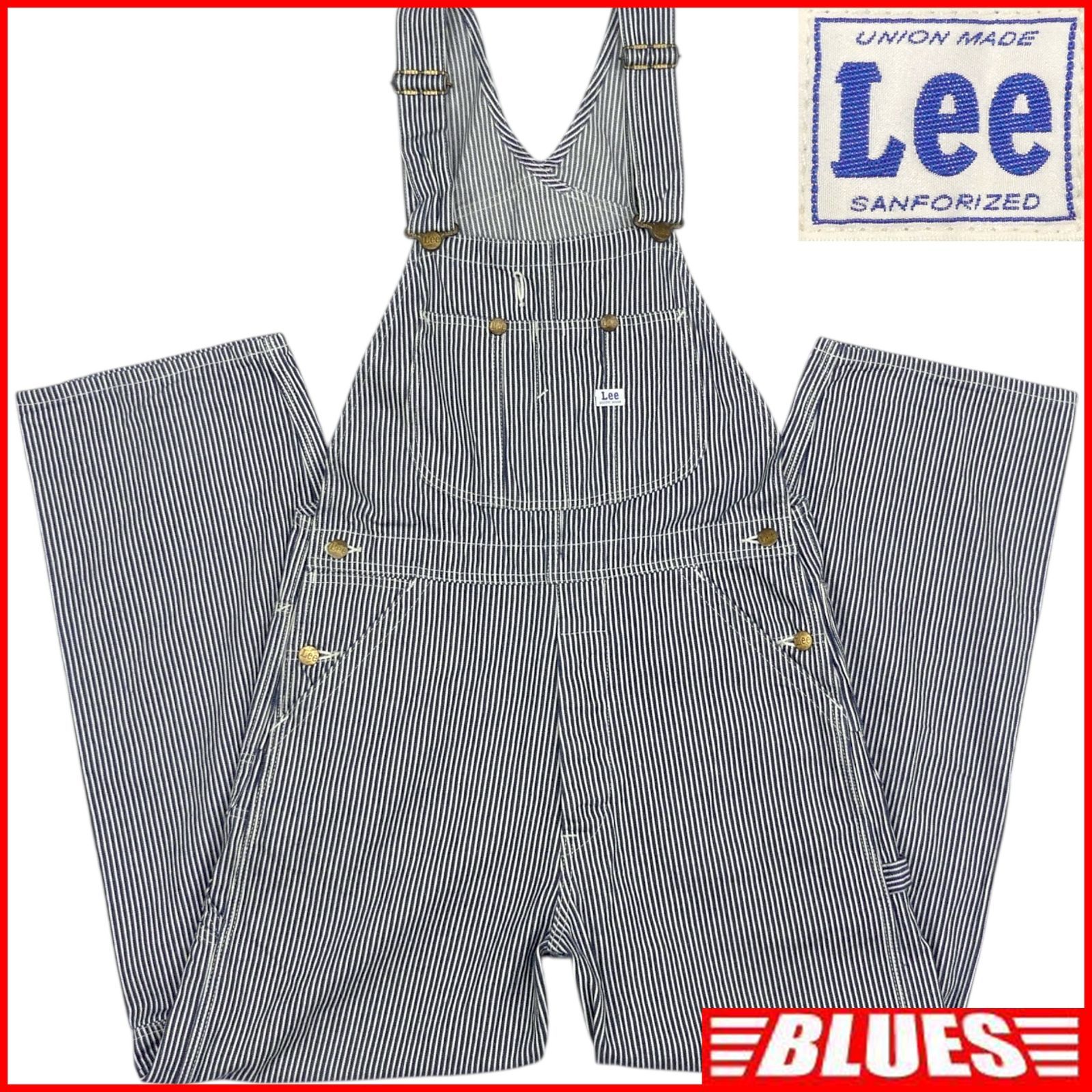 Lee リー オーバーオール ヒッコリーストライプ ユニオンメイド ワークスタイル S ワークパンツ 日本製 ジーンズ ジーパン デニム メンズ オーバーオールＳサイズ一覧←SEULB屋着古← HS326