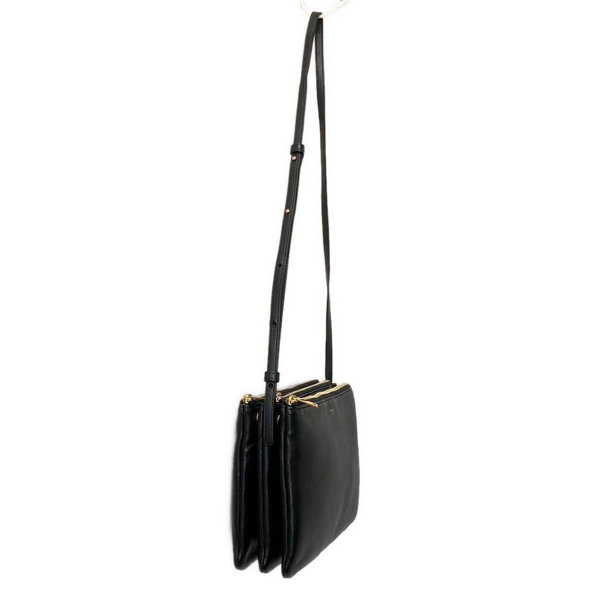 CELINE(セリーヌ) ショルダーバッグ トリオラージ 黒 レザー