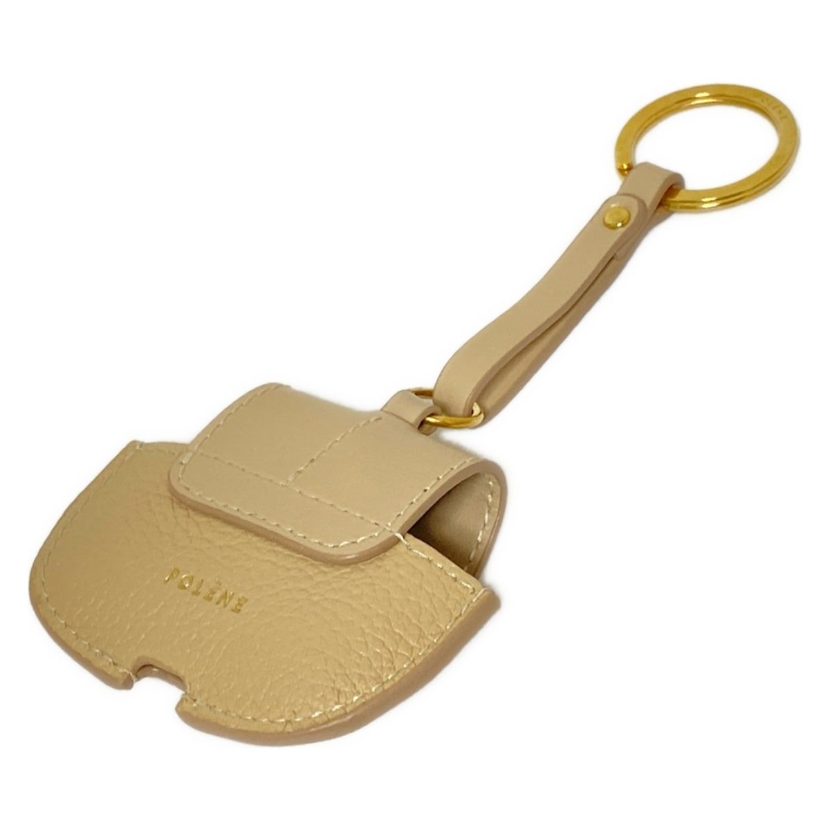 POLENE ポレーヌ キーホルダー チャーム - ベージュ×ゴールド レザー