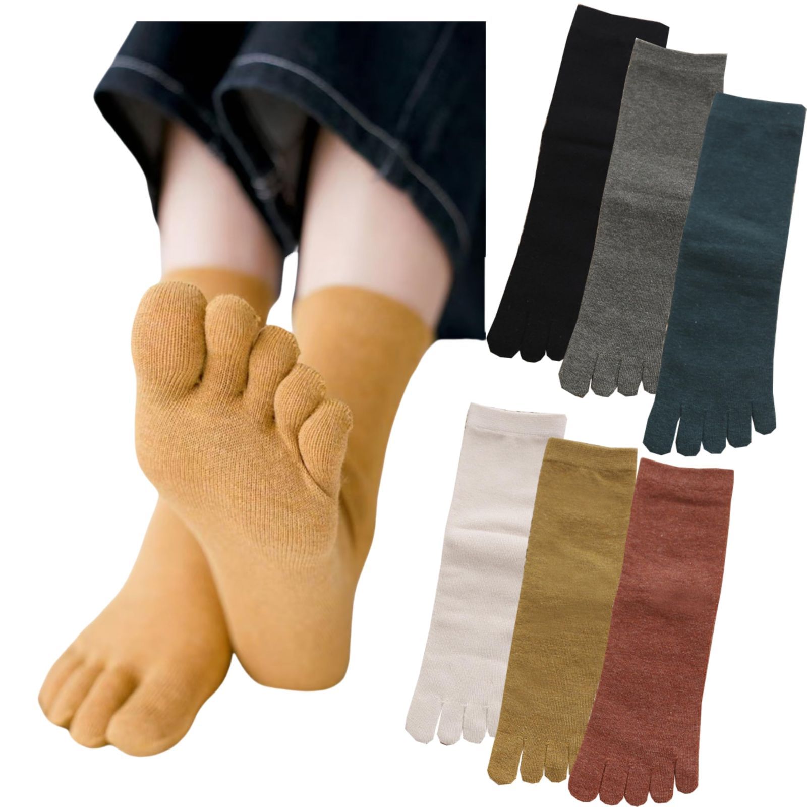 足臭対策 ハーフ丈 ランニング スポーツ 綿 アンクル 抗菌 消臭 6 ソックス 5本指 レディース 6足セット chocolate circle