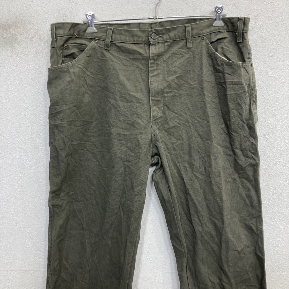 ✨美品✨ディッキーズ 70s チビタグ ワークパンツ USA製 W34 カーキ Dickies ワークパンツ W44 カーキ ディッキーズ ジップアップ