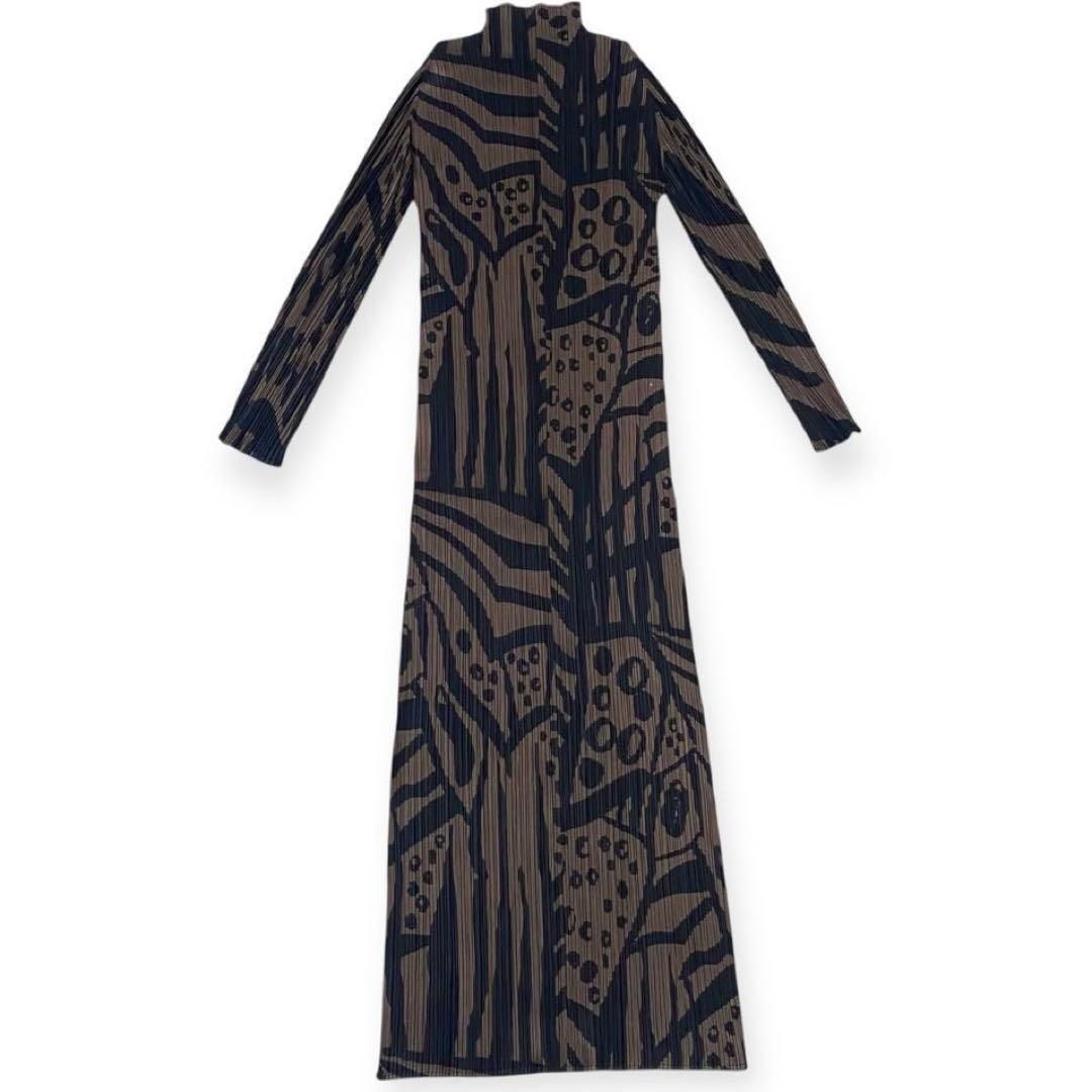 超 XL PLEATS PLEASE ISSEY MIYAKE プリーツプリーズ イッセイミヤケ 総柄 ロングワンピース