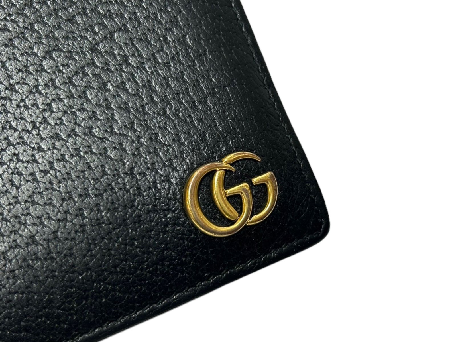 GUCCI (グッチ) 二つ折り財布 GGマーモント ダブルG レザー