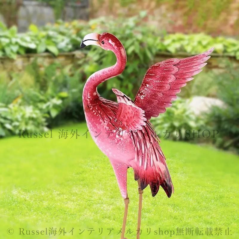 ガーデンオーナメント 置物 オブジェ フラミンゴ 動物 アニマル