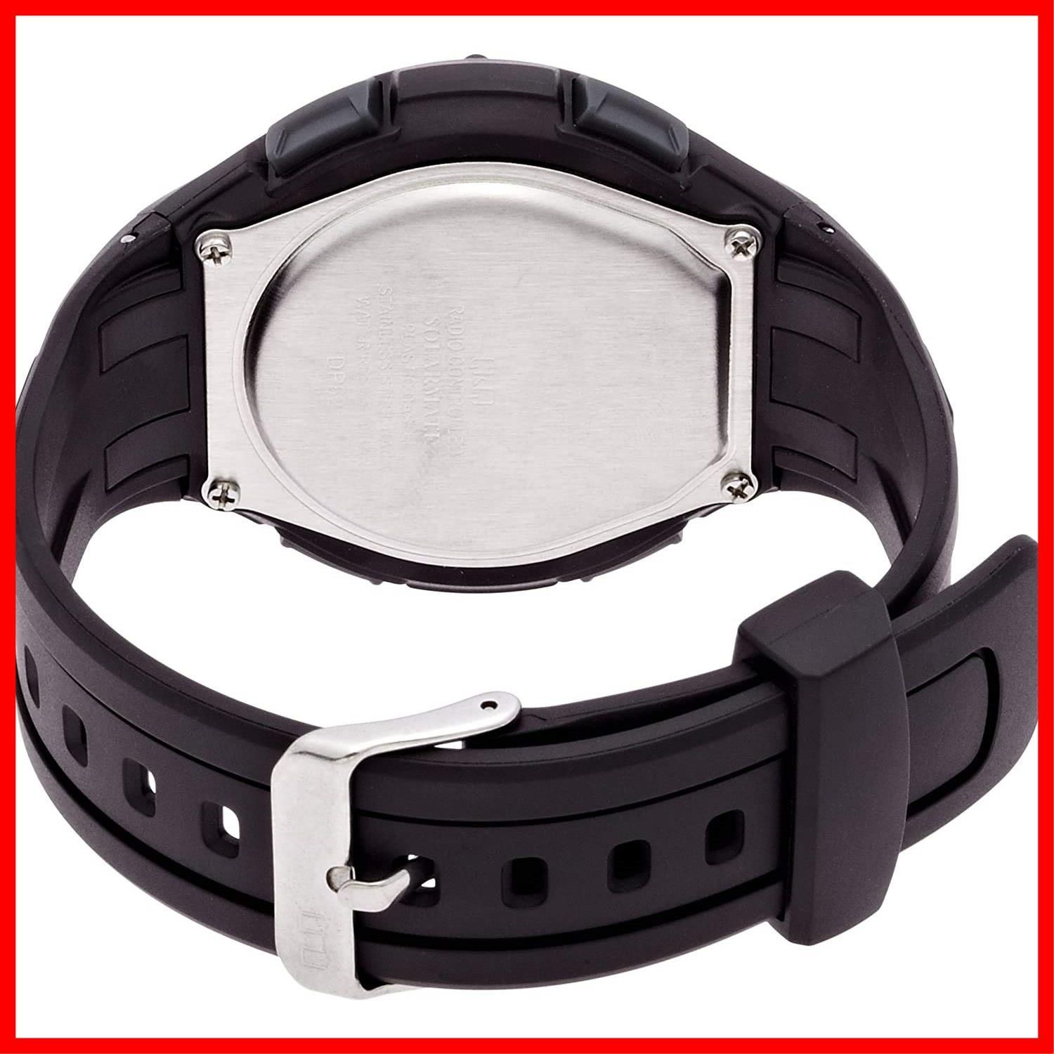  クーポン有 ウレタンベルト 日付 防水 MHS 6-300 ソーラー 電波 メンズ デジタル 腕時計 ブラック Q-Q シチズン 腕時計 キッズファッション小物