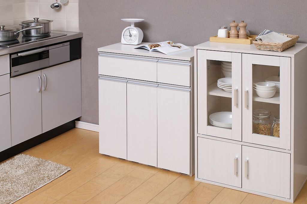 アイリスオーヤマ 食器棚 一人暮らし ミニ スリム 幅60×奥行38.8×高さ90cm 