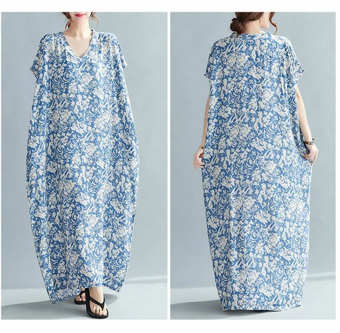 新品 RIXO リキソー マキシワンピース フレンチスリーブ 花柄 ブルー 楽天市場】ワンピース ロング マキシ レディース 接触冷感 プチ