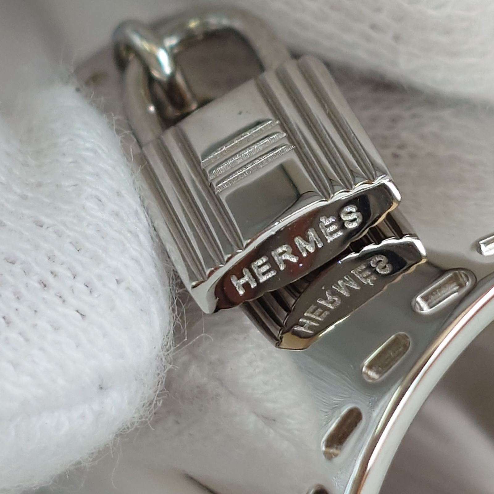 HERMES スカーフリング カデナモチーフ シルバー メタル