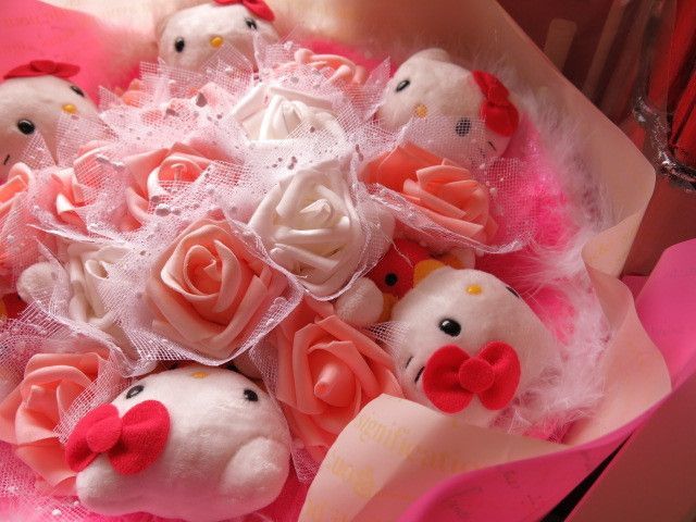 超激安セール開催中です！ アートフラワー キティ 花束 フラワーギフト キティいっぱい入り ププレゼント 花束風 ギフト