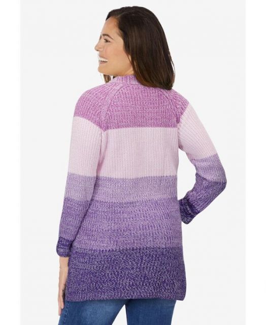 送料無料 ウーマン ウィズイン レディース ニット セーター アウター Women s Within Ombre Shaker Cardigan Purple orchid ombre