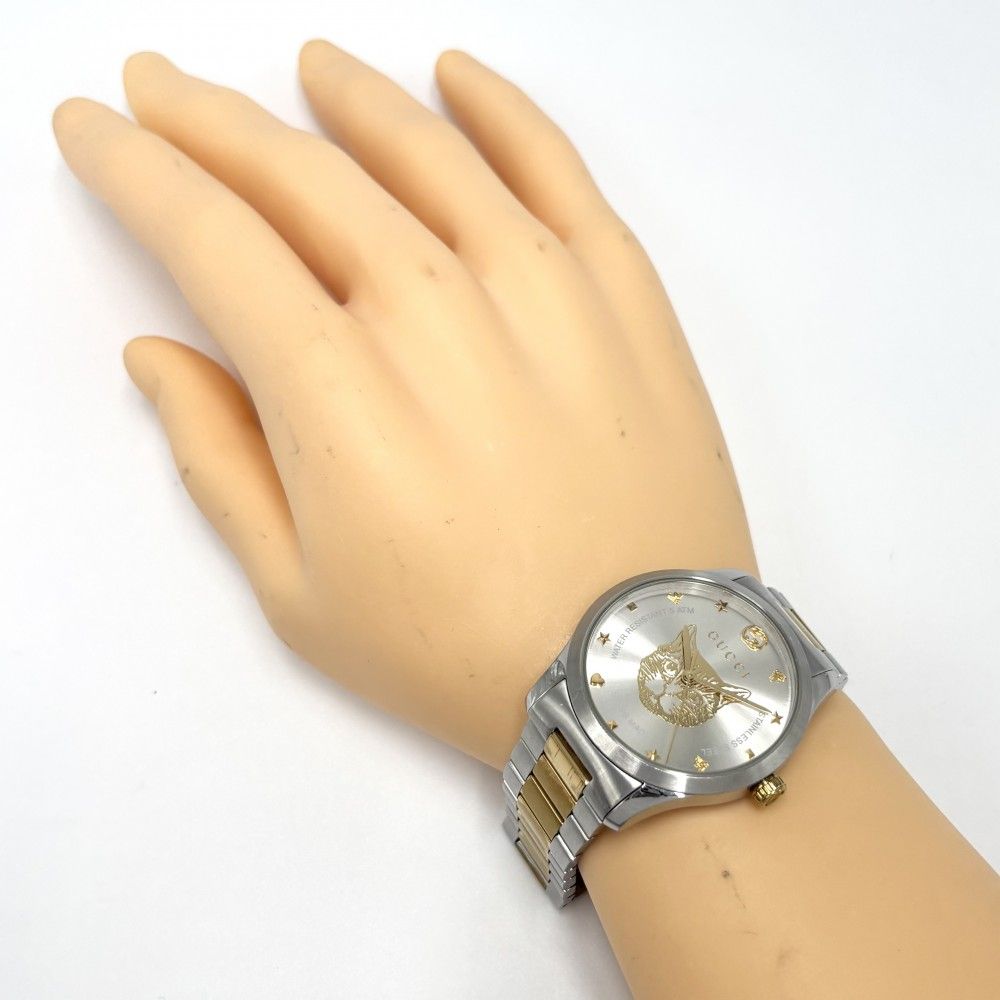 GUCCI グッチ 腕時計 Gタイムレス ウォッチ クオーツ QZ シルバー文字