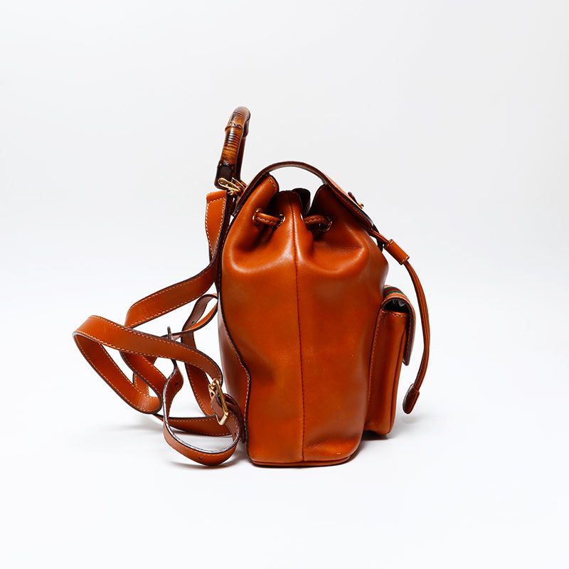 ☆GUCCI グッチ リュック・デイパック バンブー GUCCI - 美品 GUCCI グッチ バンブー オールレザー 竹 バック