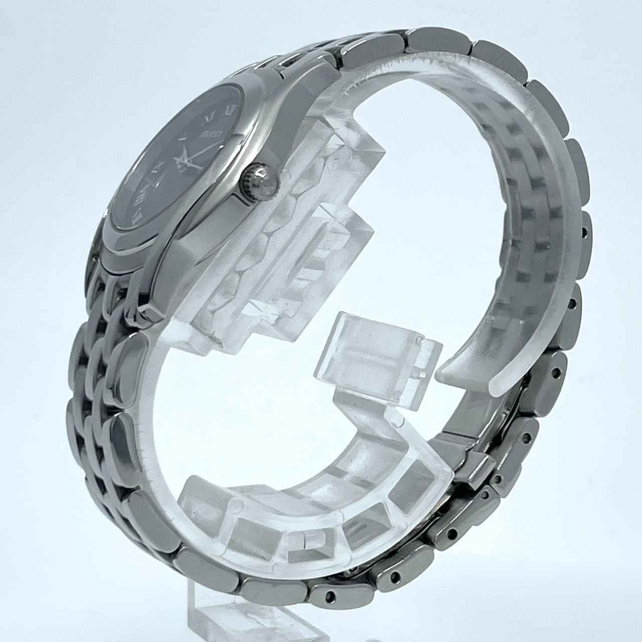 【美品・新品電池・動作良好】グッチ GUCCI レディース腕時計 5500L GUCCI グッチ レディース 腕時計 デイト 5500L 白 ホワイト 文字