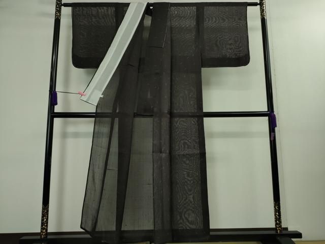 平和屋着物 上 夏物 絹芭蕉 紗紬 メダカ 紫黒色地 ♥ DZAA9946kh5