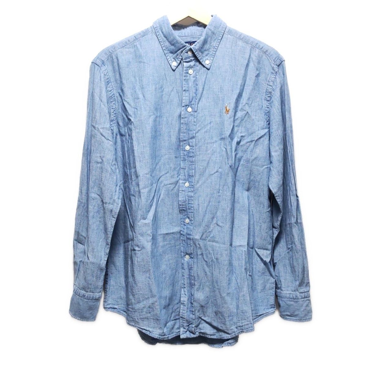 超スペシャル 90s ポロ ラルフローレン 長袖シャツ L ライトブルー ポロ・ラルフローレン 長袖シャツ メンズ SIZE 37-80 POLO RALPH