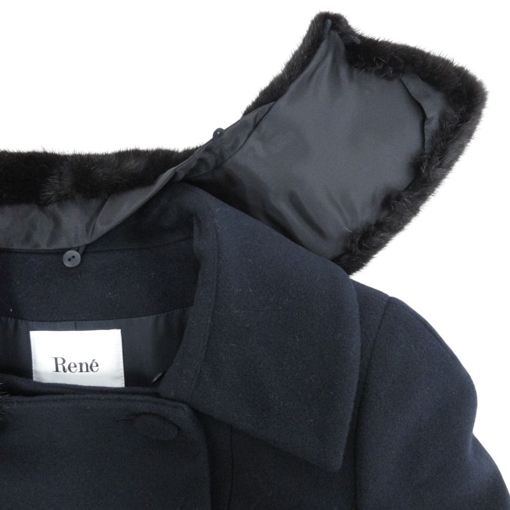 美品 Rene ルネ コペンハーゲンファー ミンクファー ウール100% ダブル  