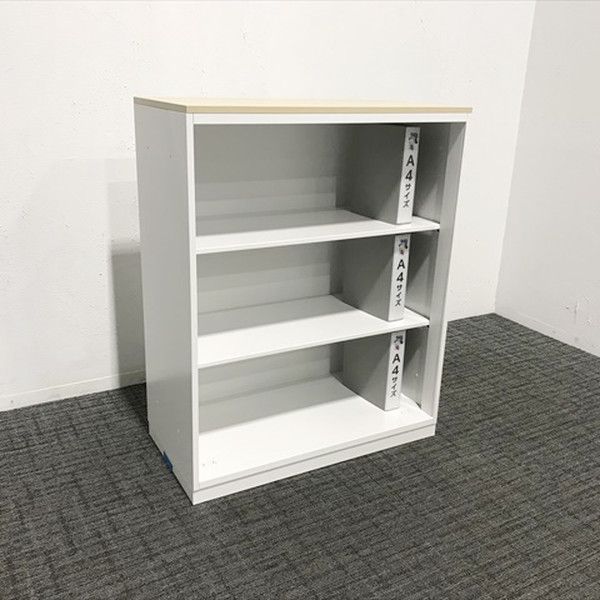 オープン書庫 HS 天板付 ダブルベース型 スチール 内田洋行 ウチダ オフホワイト