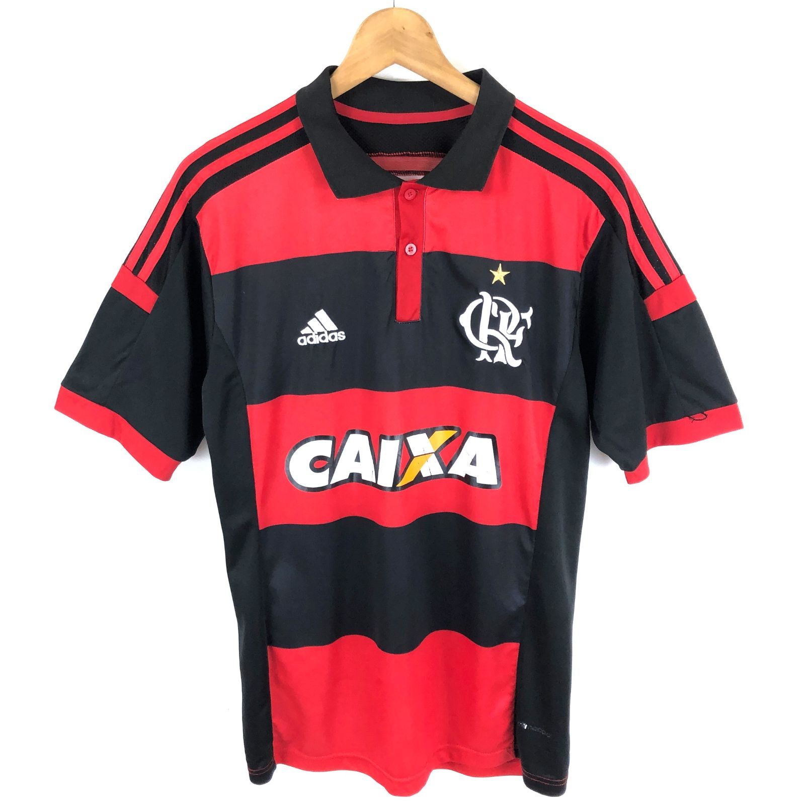 adidas アディダス ゲームシャツ ポロシャツ CR フラメンゴ ブラジルサッカー 古着 n046781