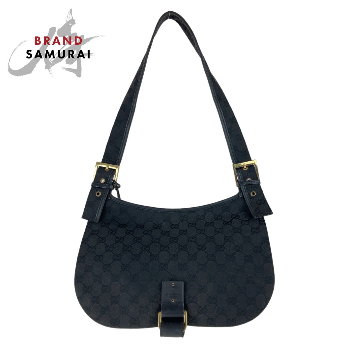 美品 GUCCI グッチ GG柄 ブラック 黒 ゴールド金具 GGキャンバス 