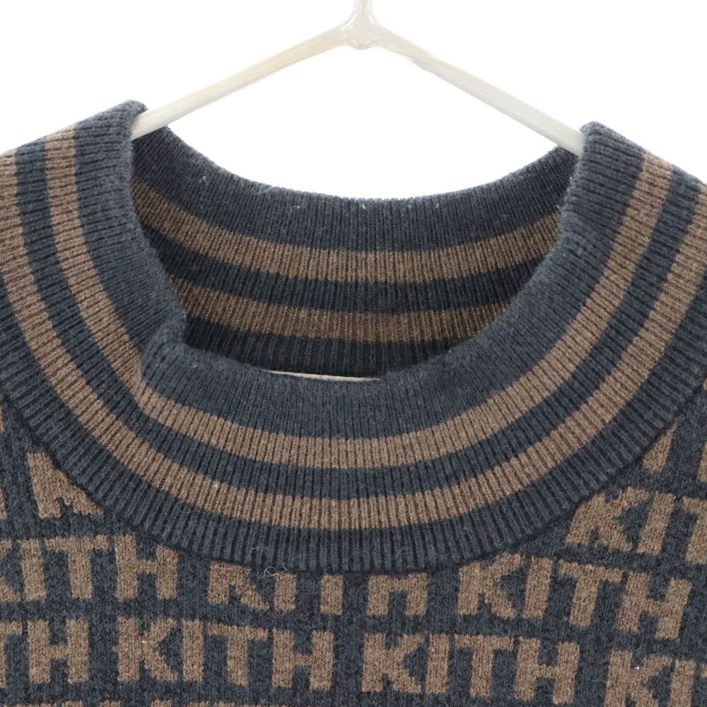 KITH (キス) モノグラム コットン ニットベスト ブラウン レディース KITH (キス) モノグラム コットン ニットベスト ブラウン レディース