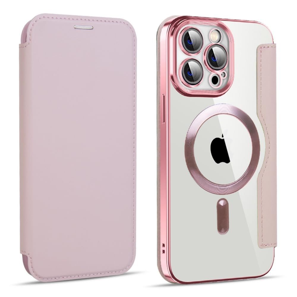 【COMIFAS】iPhone 15plus ケース 手帳型 magsafe対応 背面 透明 クリア 財布型 PU革 レザー マグセーフ 手帳 ワイヤレス充電対応 カード入れ スマホケース 軽量 薄型 防塵 耐衝撃 全面保護 スマホカバ