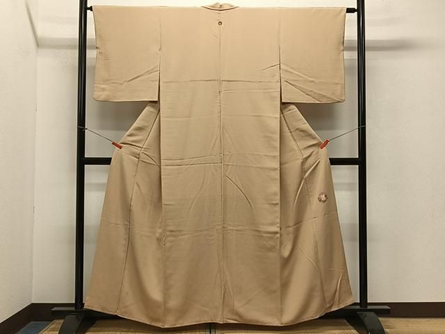 平和屋着物□本加賀友禅作家 成竹登茂男 上質な紬 白茶色 正絹