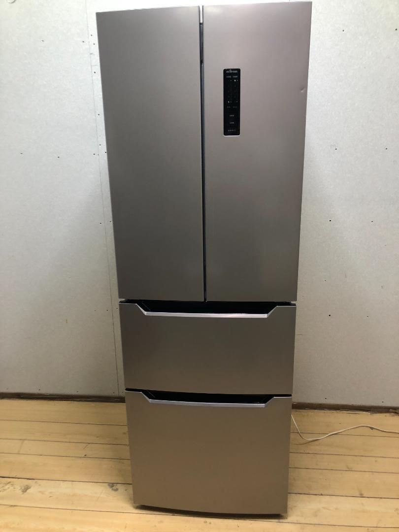 アイリスオーヤマ 4ドア 冷凍冷蔵庫 320L IRSN-32B-S 2025年 シルバー 自動霜取り 急冷モード ecoモード フレンチドア 88266-1- -010
