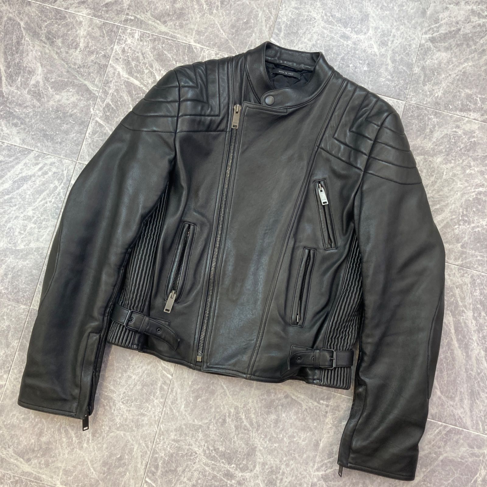GUCCI グッチ ライダース ラムレザージャケット サイズ38 黒 美品 