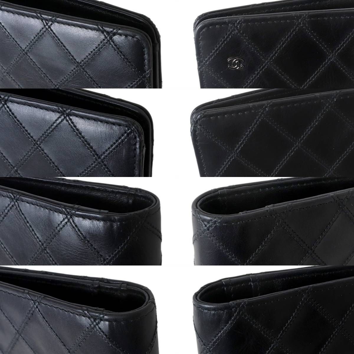 【美品】CHANEL シャネル ピコローレ 二つ折り財布 ココマーク　ブラック CHANEL /シャネル 二つ折り長財布 ビコローレ ブラック 16133616