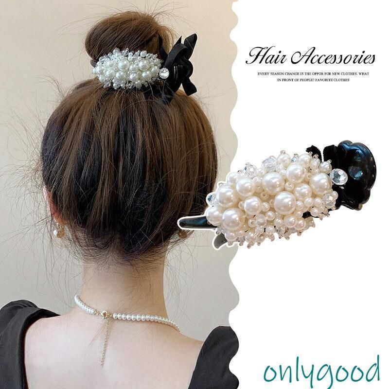 acca ストーン付きヘアクリップ 黒 アッカ ティアラクイーン ヘアクリップ ヘアアクセサリー